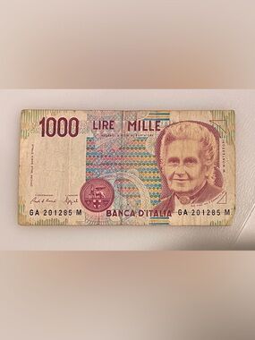 Vintage 1000 Lire Italian Banknote - Rare Collectable!